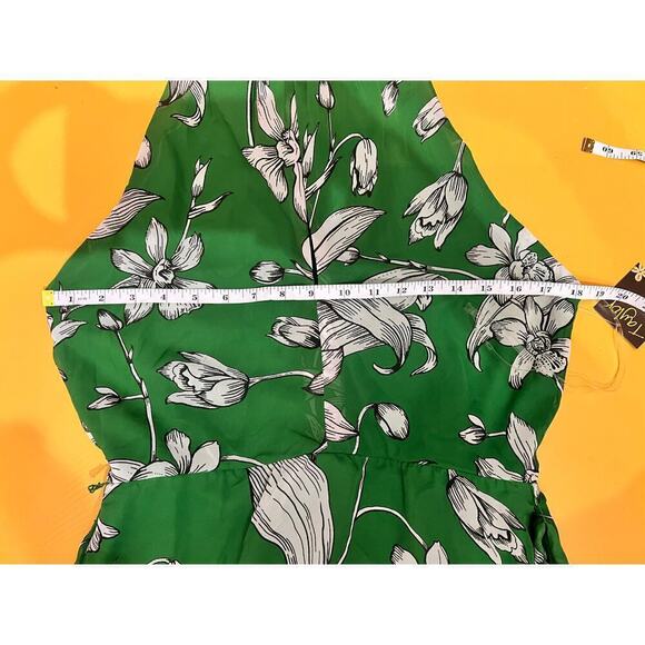 NWT Taylor Emelia Maxi Dress Sleeveless Floral Print Halter Neck Green Womens 8 - Picture 11 of 12